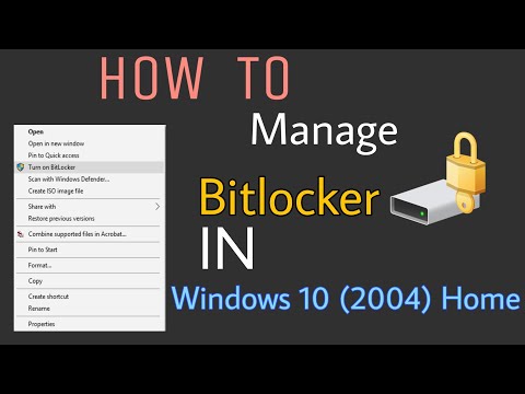 How to Enable Bitlocker in Windows 10 Home Edition II Manage Bitlocker in Windows 10 (2004) Home