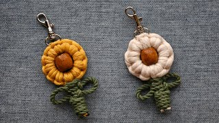 DIY Macramé Keychain  | Step by Step Tutorial | Easy to Make | How to Make Flower Keychain Profile
