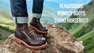 Renavgoods MONKEY BOOTS in BROWN OILED SHINKI HORSEBUTT