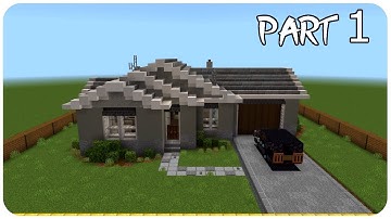 how to build a Suburban house in minecraft (with interior) part1/2 Minecraft Suburban house tutorial