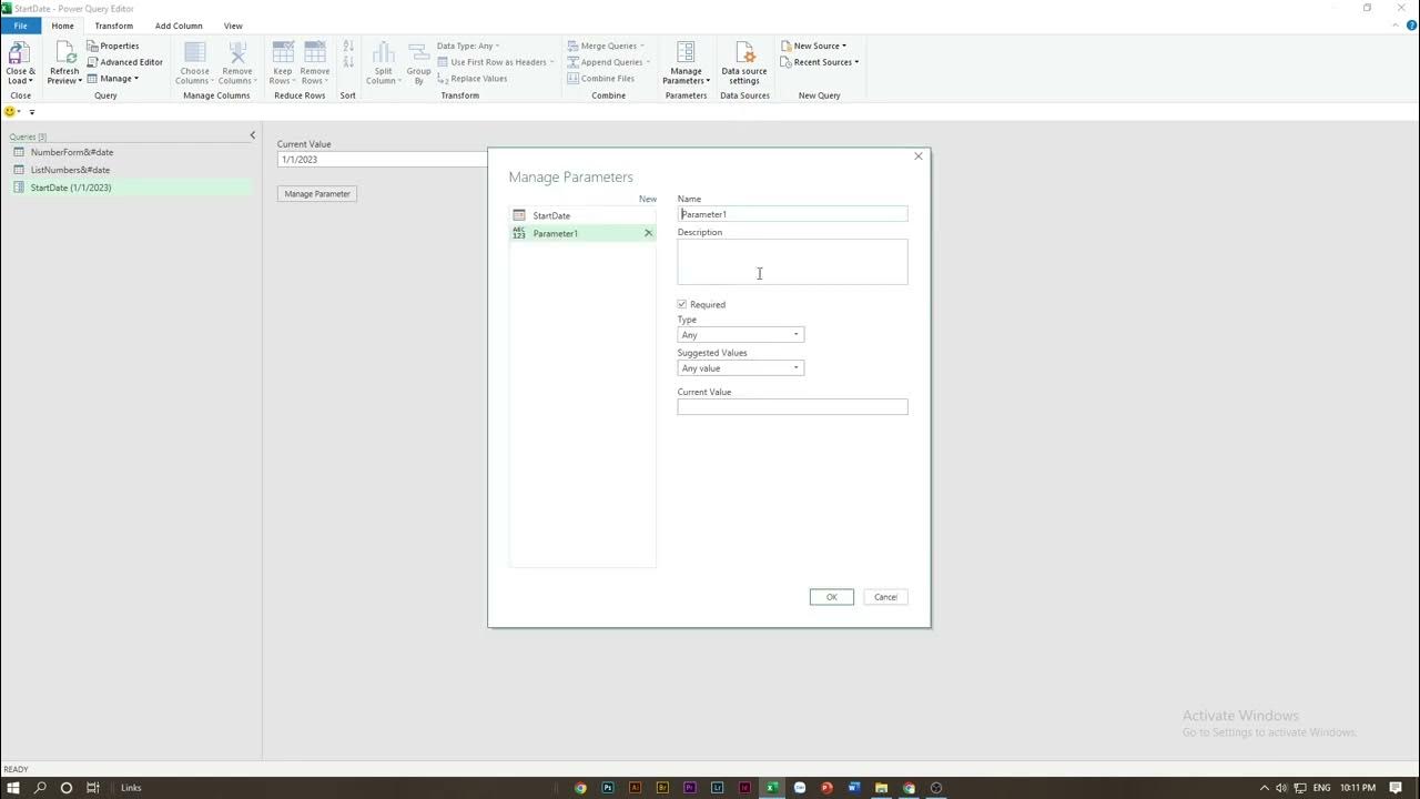 Power Query Tạo cột ngày và bảng ngày trong Power Query hoặc Power BI Desktop từ Blank Query