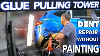 I Repaired This BIG Dent Using A 'Homemade' Glue Pulling Tower With PDR