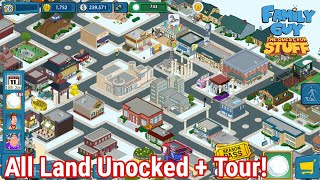 All Land Unlocked Tour Of My Town - Family Guy The Quest For Stuff Gameplay Ios, Android
