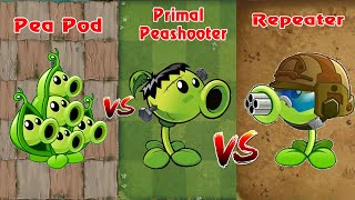 Plants Vs Zombies 2 Mod Max Level Plants [ Pea Pod vs Primal Peashooter vs Repeater ] PVZ2 - 8.1.1