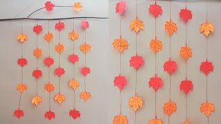 Wall Hanging Craft Ideas Simple - Paper Leaves - DIY Room Decor Easy - Art and Craft with Paper