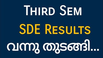 Third Sem SDE Result| Calicut University