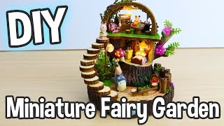 DIY Miniature Fairy Garden Dollhouse Kit with Totoro, Gift Box and Working Lights!