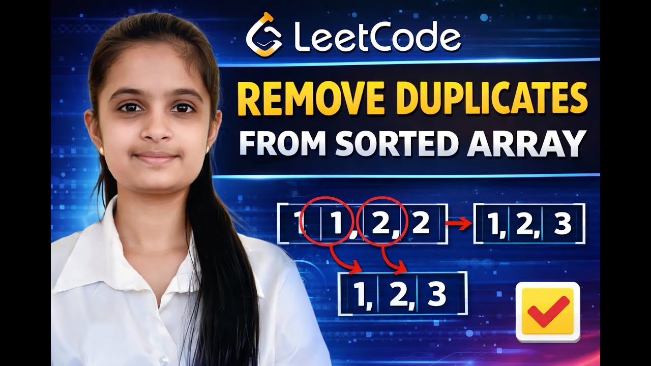 Leetcode Que - 26 Remove Duplicates from Sorted Array - YouTube