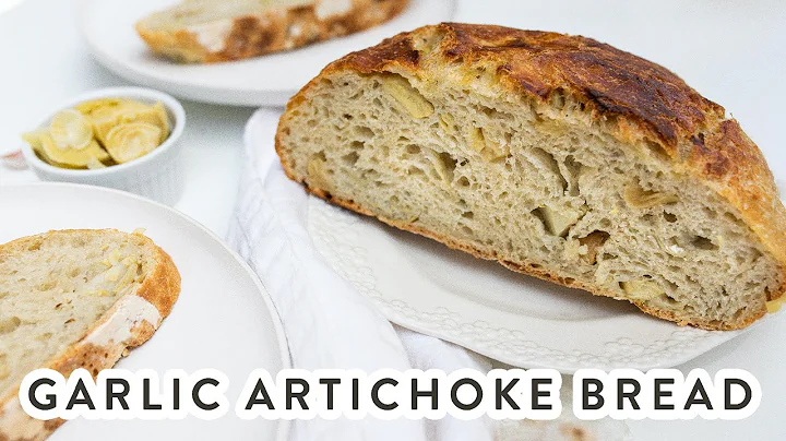 Roasted Garlic Artichoke Bread Recipe (No Knead)