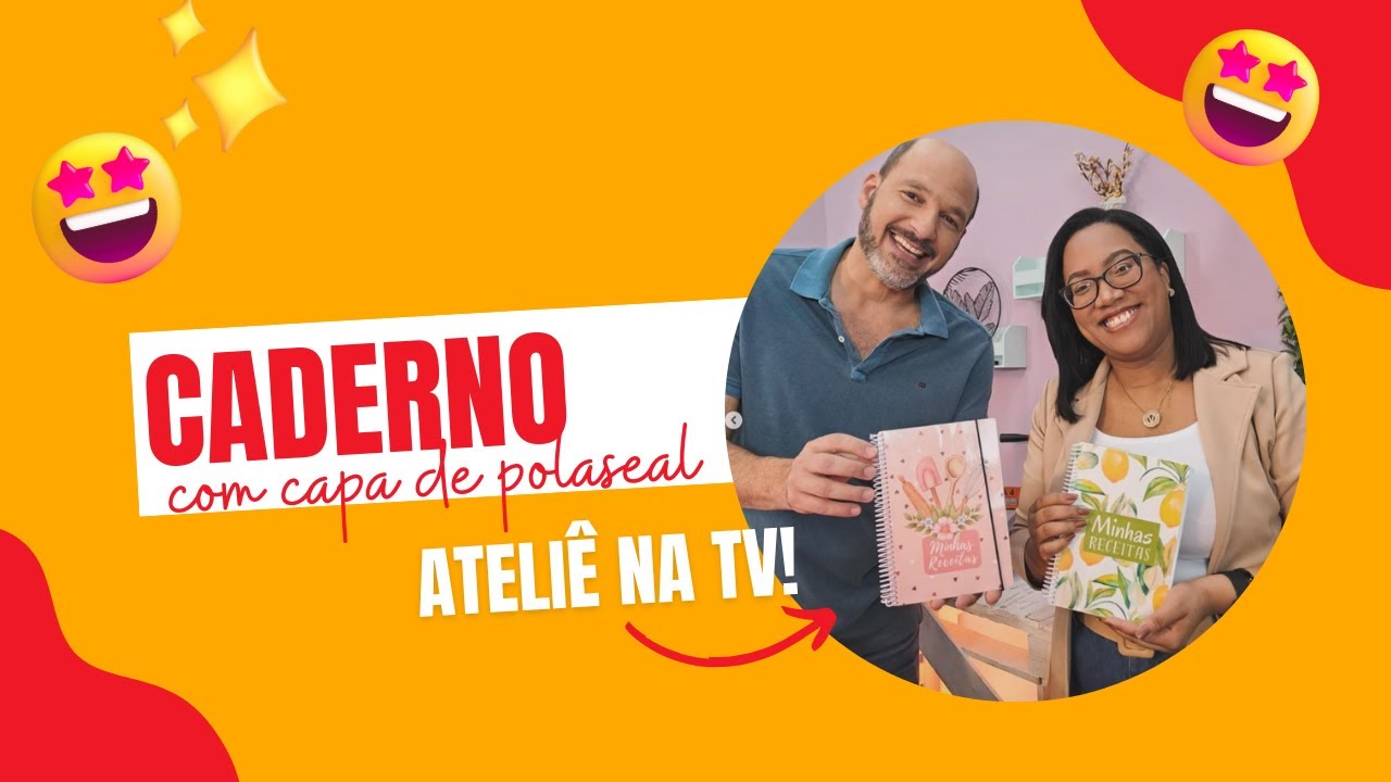Capa do vídeo Caderno personalizado com plástico para plastificação | Passo a passo no Ateliê na TV!