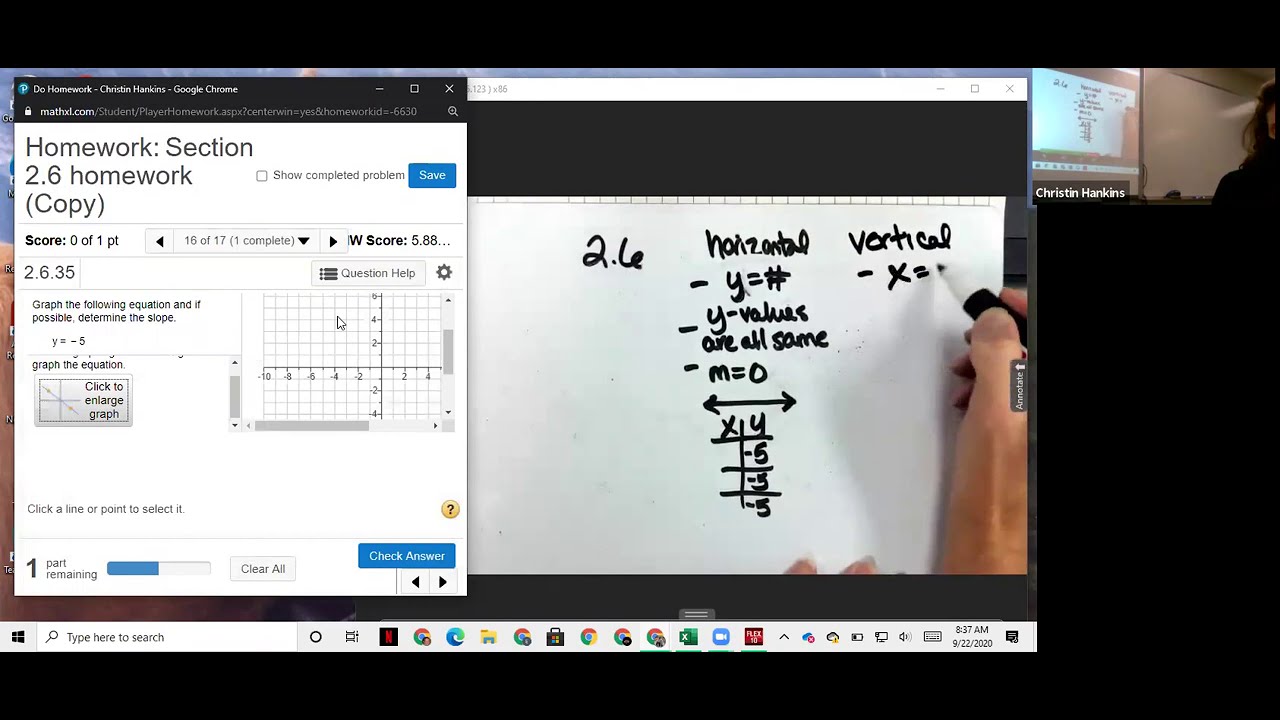2.6 #14-17 graph vertical and horizontal lines - YouTube