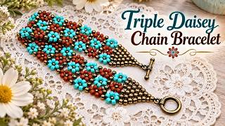 📿💐Let's Make a Triple Daisy Chain Bracelet 📿💐