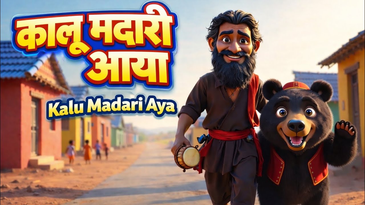 Kalu Madari Aya Hindi Poem | भालू नाचा बच्चों का गीत | Kids Rhyme Hindi