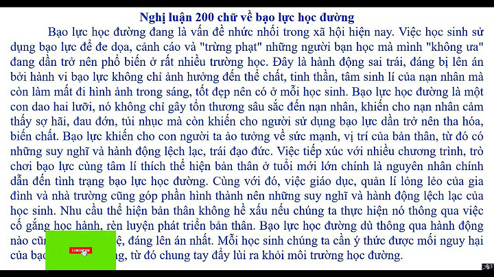 Đoạn văn ngắn về bạo lưc học đường năm 2024