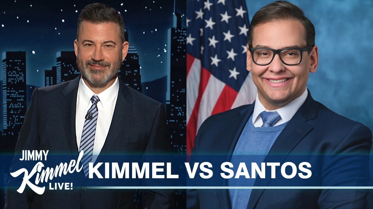 ⁣George Santos Sues Jimmy Kimmel for Fraud, Trump Hit with Bigly Fine & He Drops New Sneakers