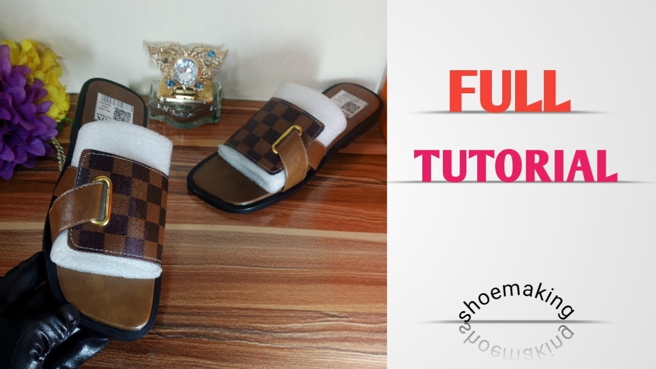 How to make this ladies trendy unique slide slippers #shoemaking # ...
