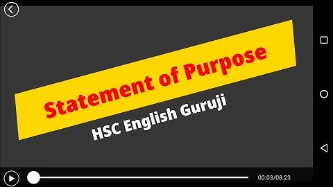 Statement of Purpose | Writing Skill | HSC English | Format | Sample