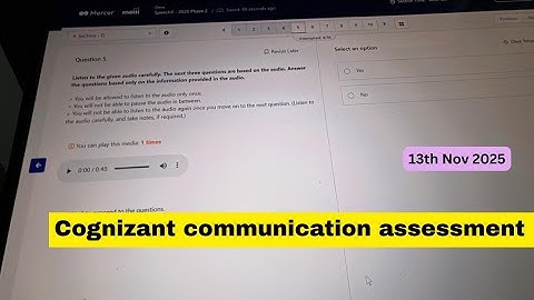 cognizant communication assessment 2025|13th Nov|cognizant communication assessment 2025 genc live🎙