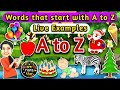 Words that start with a to z alphabet words  vocabulary for kids  watrstar