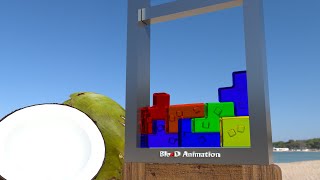 JELLY TETRIS WITH NATA DE COCO INSIDE | SOFTBODY SIMULATION screenshot 5