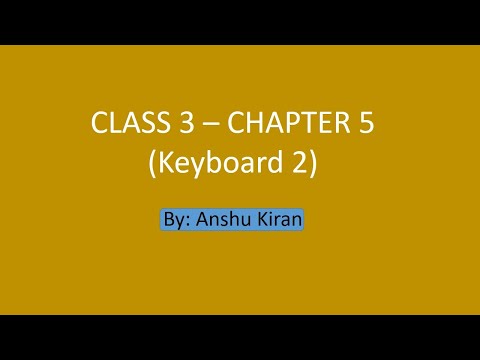 CLASS 3 – CHAPTER 5 (Keyboard 2) by Anshu Kiran