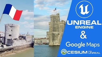Tourist hotspot La Rochelle in France (France 🇫🇷) - Unreal Engine Cesium test with Google Maps