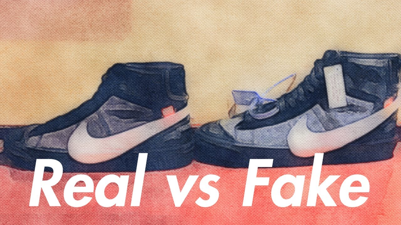 Best Real Vs Fake Off White X Nike Blazer Mid Grim Reaper Detailed Comparison English Subtitles Youtube