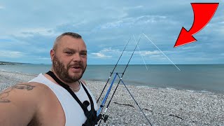 TOUGH FISHING in BAD WINDS on PENSARN BEACH!
