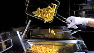 #Футаж картофель фри в общепите ◄4K•HD► #Footage french fries in public catering