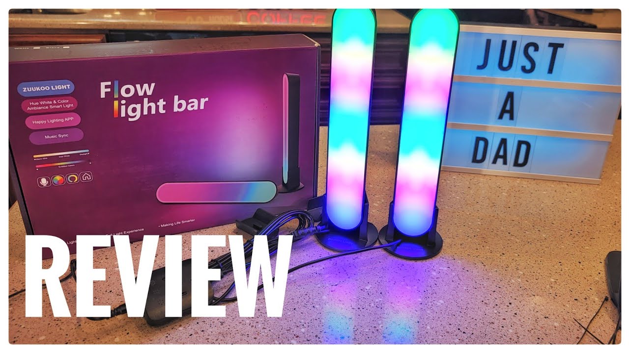 Zuukoo Smart LED Lampe, Lot de 2 RGB Bureau avec 19 Effets D'éclairage et  Musique, Gaming Lampe, Lumière D'ambiance, Smart Flow Light Bar pour TV,  PC, décoration de chambre (Rouge) : 
