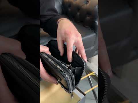 Гаманець-клатч з натуральної шкіри Marco Coverna B-5902B-1Q, на дві блискавки, чорний, видео 1