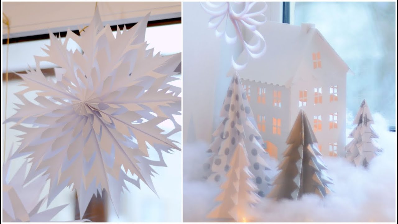 Новогодняя декоративная 3D снежинка из обычной бумаги
