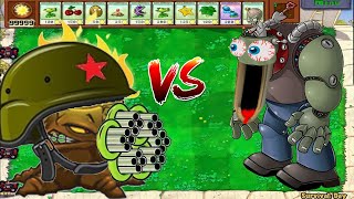 Plants vs Zombies Hack : Gatling Pea + Torchwood vs Zomboss + 999 Gargantuar