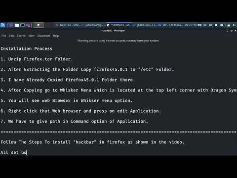 Install Hackbar Toolbar on Mozilla firefox .