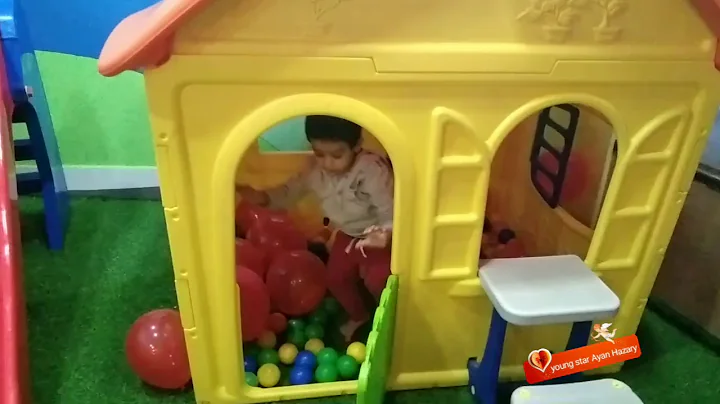 @young star Ayan Hazary@play with ball,  in a Cafe.