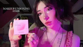 Makeup Haul & Unboxing ASMR | Swatching, Tapping, Scratching, Lid Sounds, Whispering, Rambling