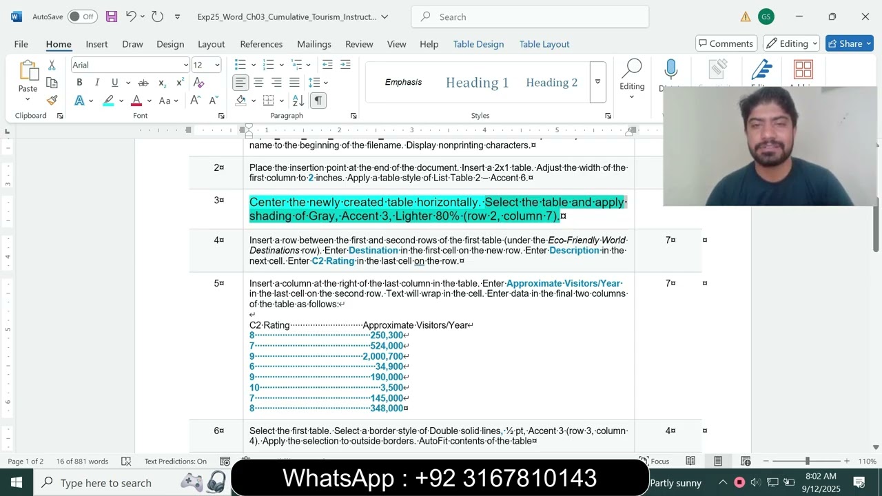 Exp25_Word_Ch03_Cumulative_Tourism | Word Chapter 3 Grader Cumulative-Tourism | Word Ch03 Cumulative