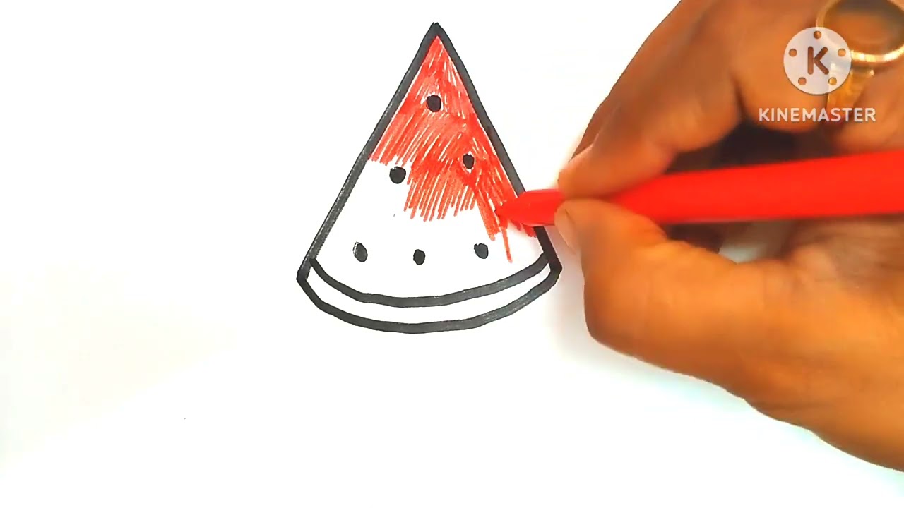 🥰 Cute 🍉 Watermelon Drawing Easy for kids 