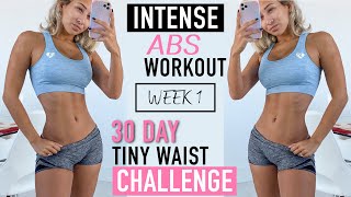 Intense Abs Workout 🌟 WEEK 1, 30 Day Tiny Waist Challenge! screenshot 5