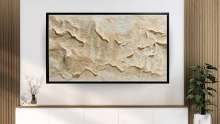 6H Frame TV Art | Contemporary Beige Terrain Art | 4K Interior Design Display