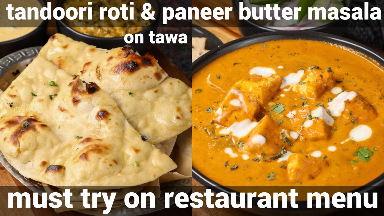 paneer butter masala & tawa tandoori roti combo meal | roti & paneer curry meal | bread pane