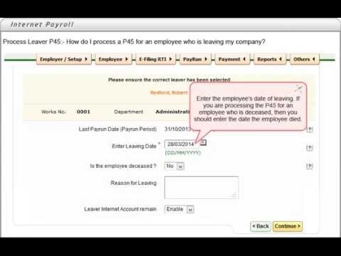 Process Leaver P45:-How do I process a P45 for an employee who is leaving my company?