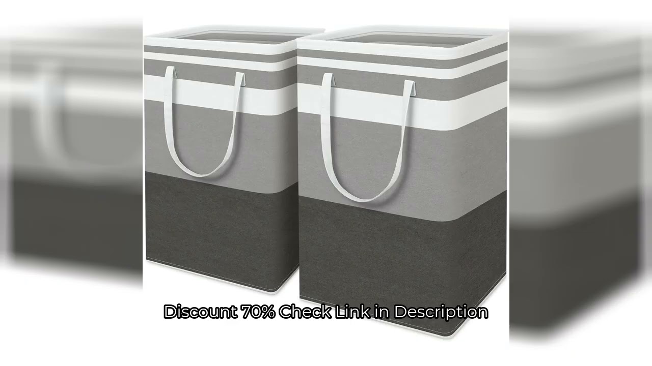 2-Piece Large Laundry Basket Set with Extended Handles Gradient Gray Laundry Basket for Clothes and