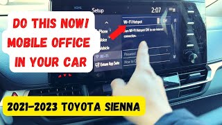 How to turn on wifi hotspot for Toyota Car. Toyota Sienna 2021-2023 wifi hotspot. Mobile office.