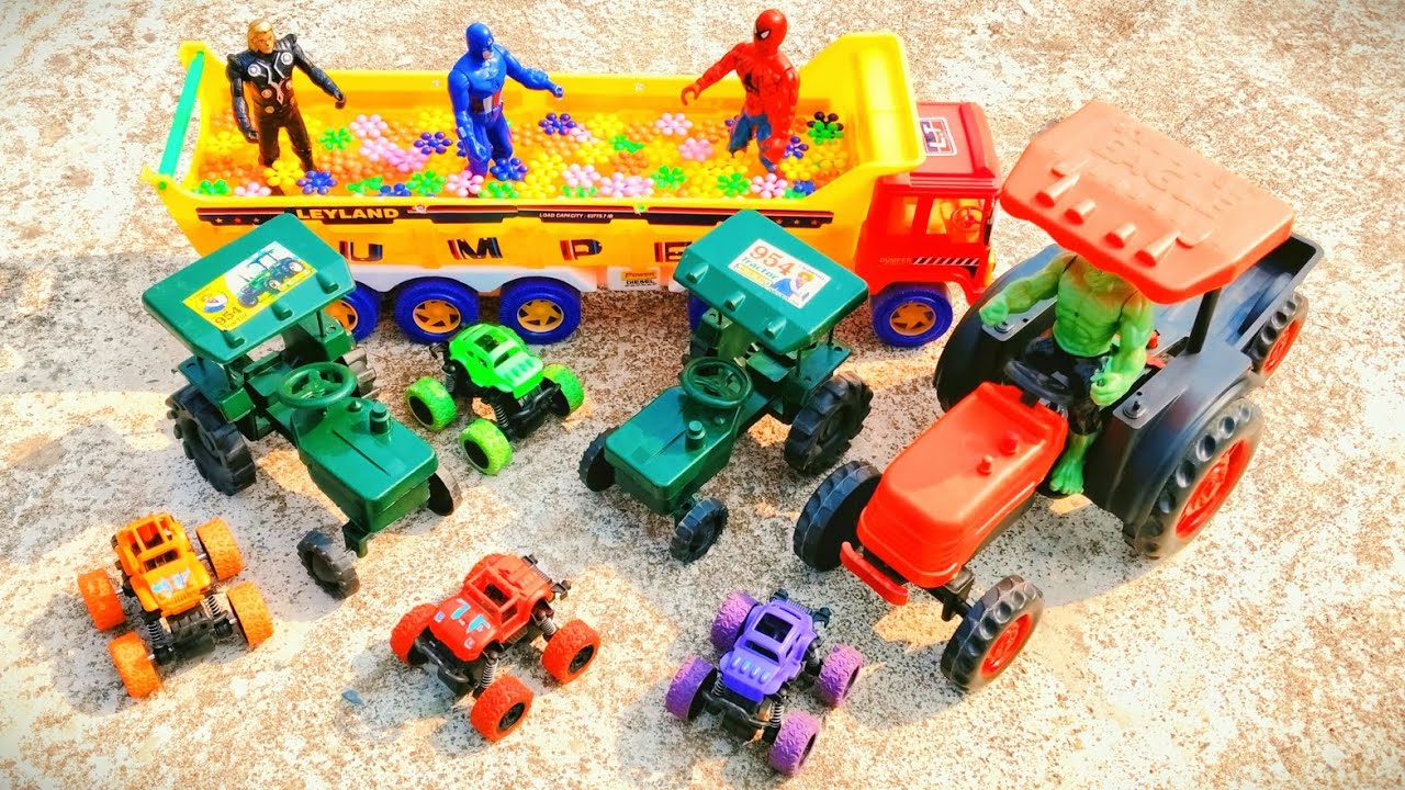Hulk or Uska Tractor / Colorful Toys / Hulk, SpiderMan, CaptainAmerica,Thor / Kids Video 