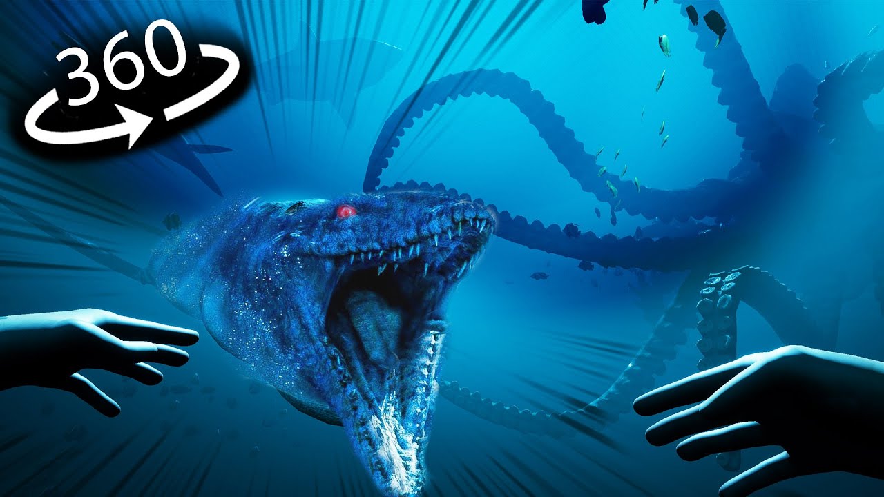 360 VR   TERRIFYING Sea Creatures  Deep Ocean Horror