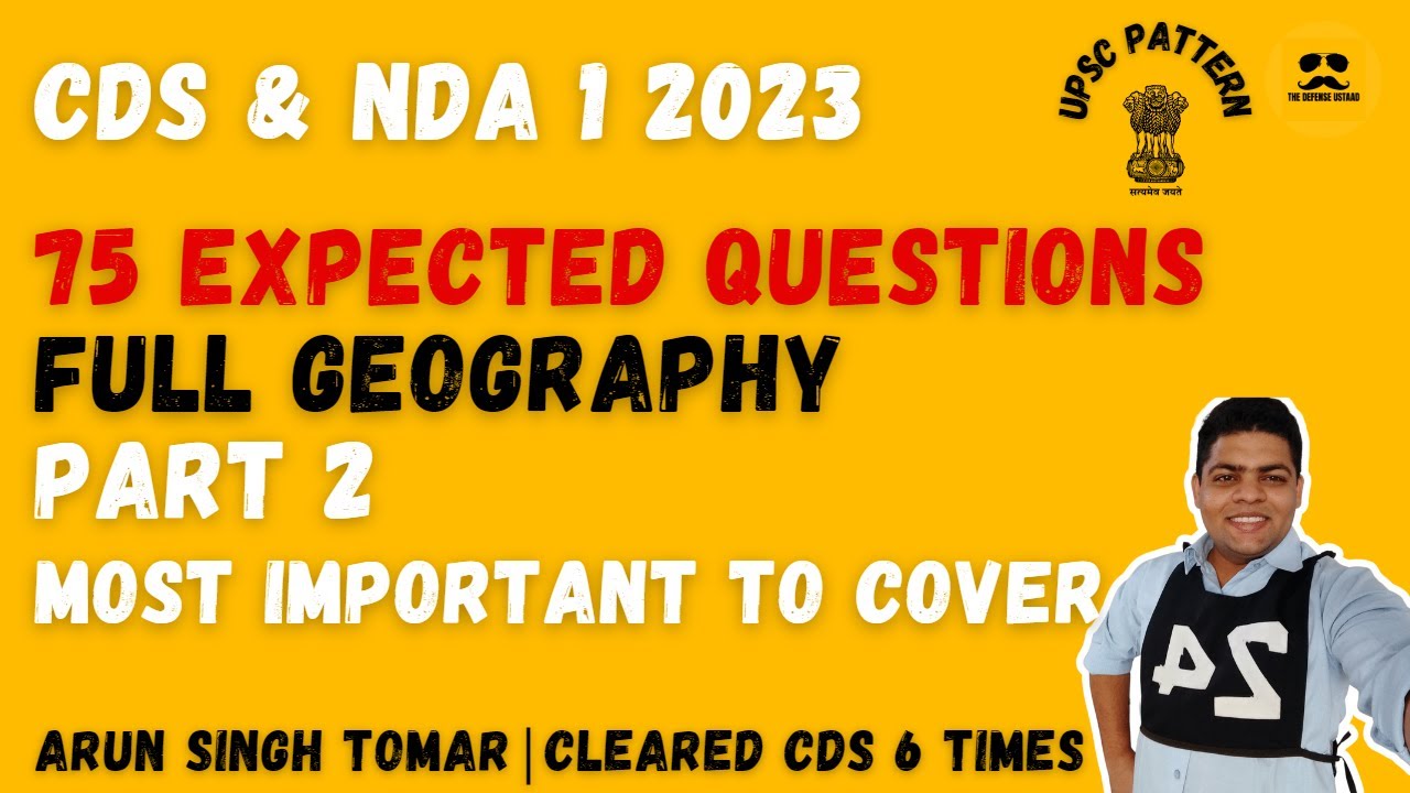 Top 75 Important Questions for Geography | For CDS, NDA, CAPF & AFCAT ...