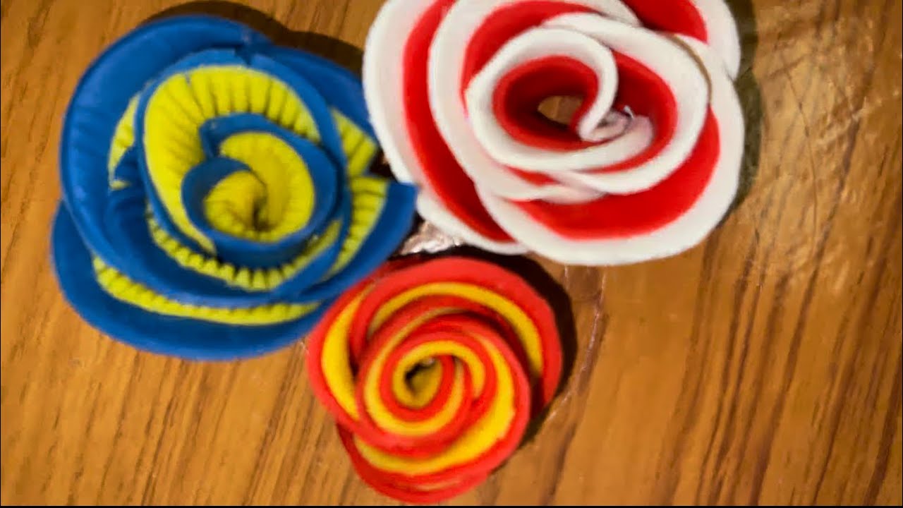How to Make #rose 🌹 with #dough or play dough or #slime - YouTube