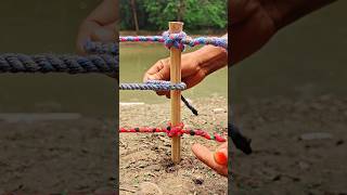 Triple Rope Tension Knot 🔥 For heavy-duty rope use! #shorts #ropeknots #knotting #learning