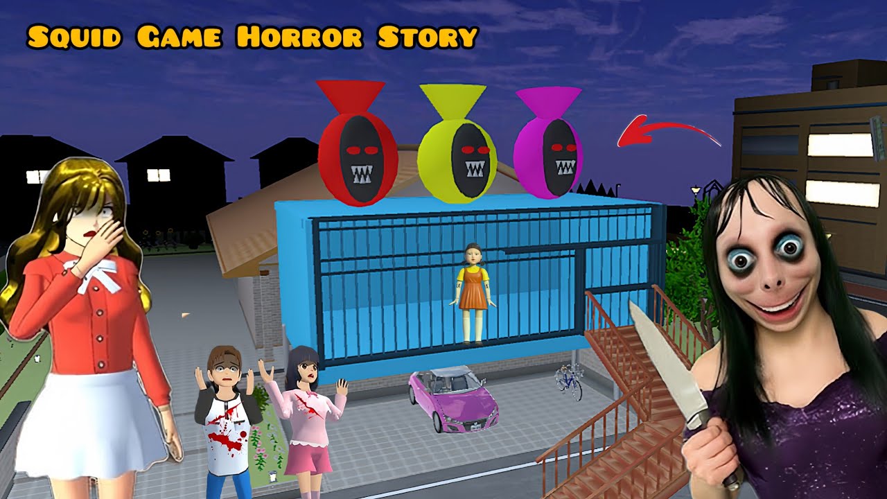 Horror Squid Game Story 😲 Scary Momo 🧟‍♀️ Horror Zombie Story | Sakura School Simulator 